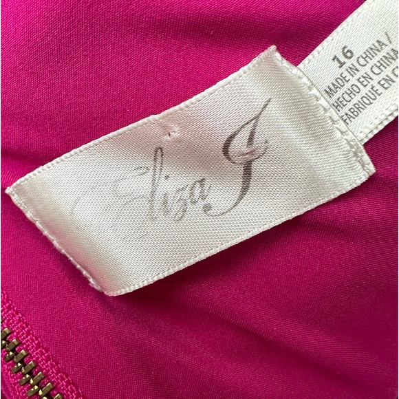 Eliza J Fit & Flare Ruffle Flounce Dress in Magenta - Picture 5 of 6